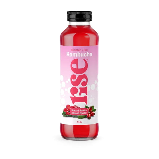RISE Hibiscus & Rosehips Kombucha, 414 mL