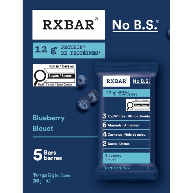 RXBAR Blueberry Protein Bars, 260 g, 5 Count