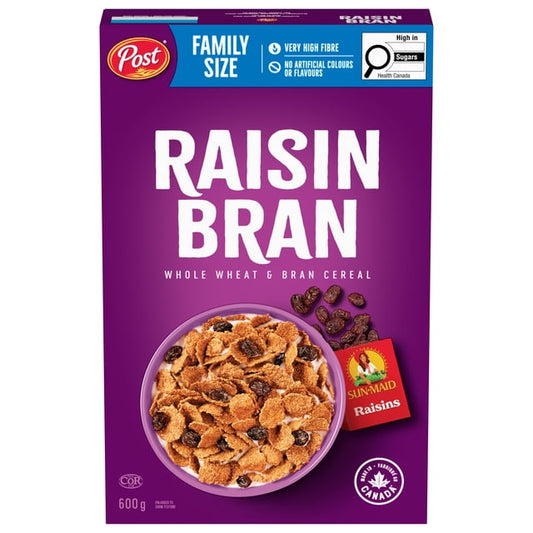Post Raisin Bran Family Size Cereal, 600 g