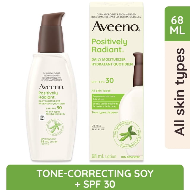 Aveeno Positively Radiant SPF 30 Daily Moisturizer, 74 g