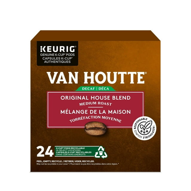 Van Houtte Original House Blend Decaf K-Cup Coffee Pods 24 Count, 211 g, 24 Count