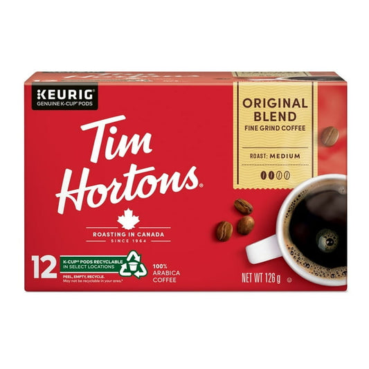 Tim Hortons Original Blend Medium Roast Coffee Pods 12 Count