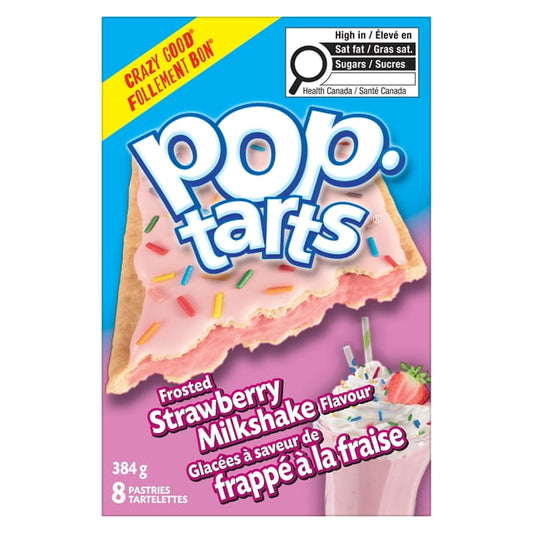 Pop-Tarts Frosted Strawberry Milkshake Toaster Pastries, 384 g, 8 Count