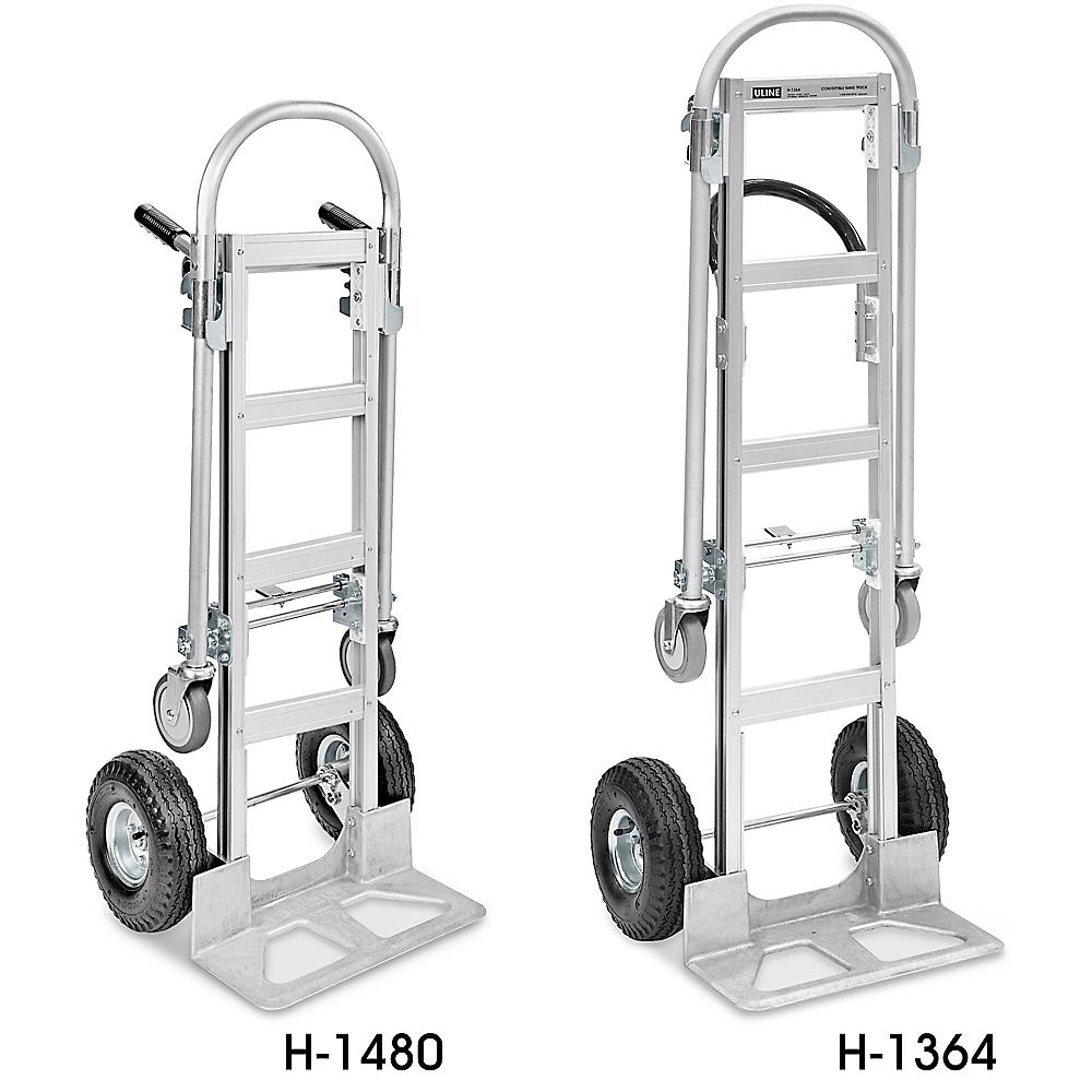Convertible Sr. Aluminum Hand Truck - 500/800 lb, 10" Pneumatic Wheels