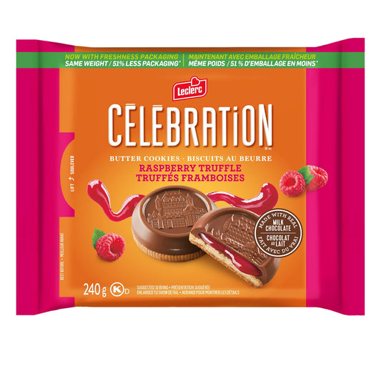 Celebration Raspberry Milk Chocolate Coated Cookies 240g