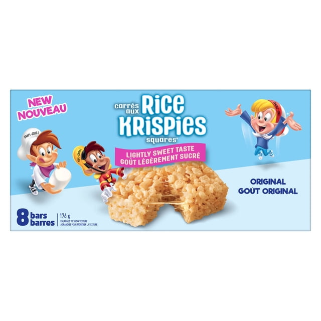 Kellogg's Rice Krispies Squares Lightly Sweet Original Cereal Bars, 176 g, 8 Count