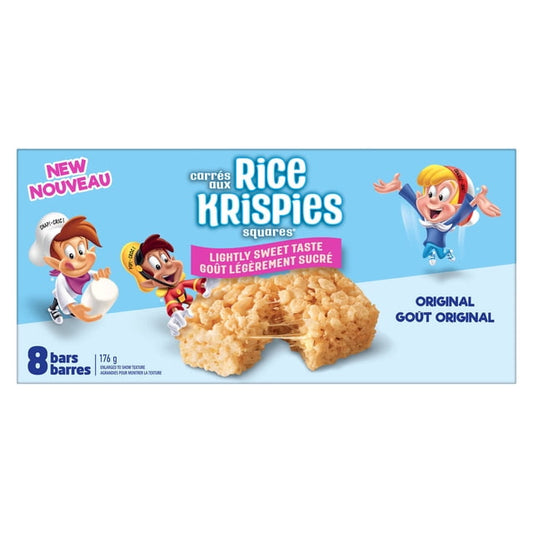 Kellogg's Rice Krispies Squares Lightly Sweet Original Cereal Bars, 176 g, 8 Count