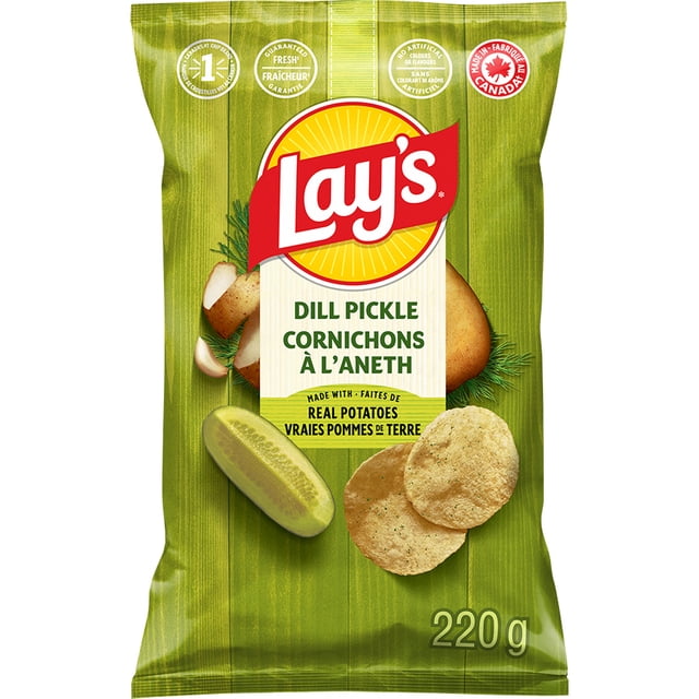 Lay's Dill Pickle Potato Chips, 220 g