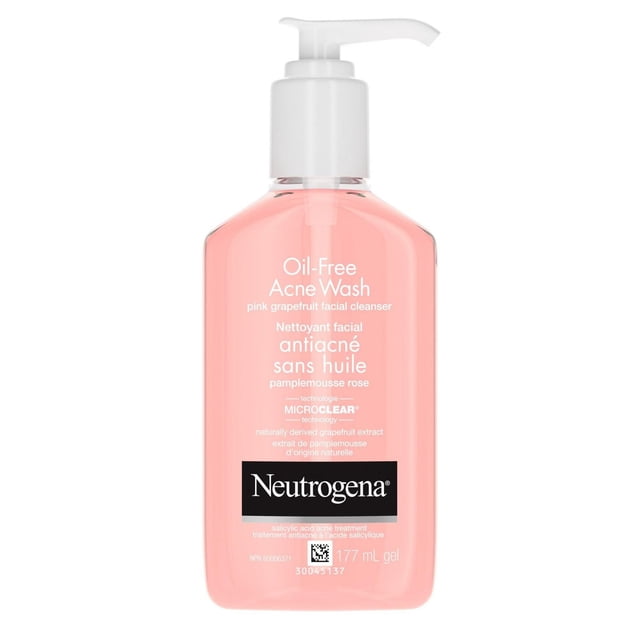 Neutrogena Oil-Free Acne Wash Pink Grapefruit Liquid Cleanser, 177 g