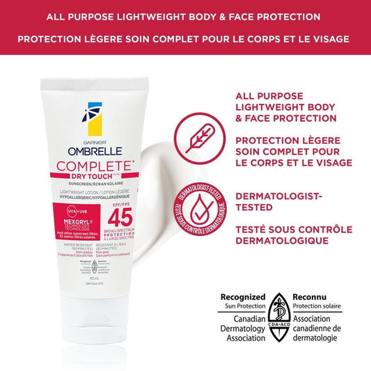 Ombrelle Dry Touch SPF 45 Face & Body Sunscreen, 90 g