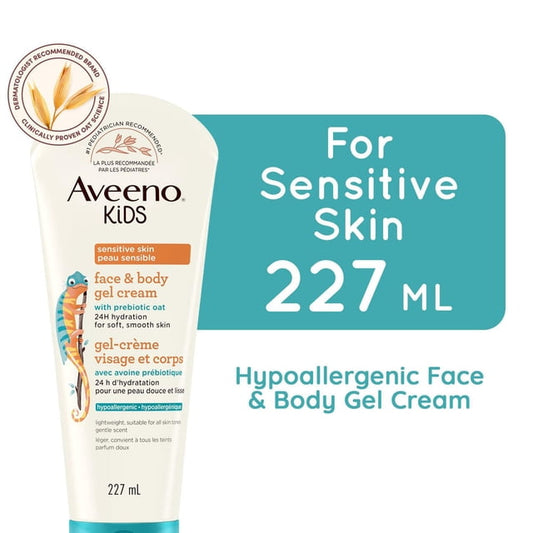 Aveeno Kids Prebiotic Oat Face & Body Gel Cream, 227 g