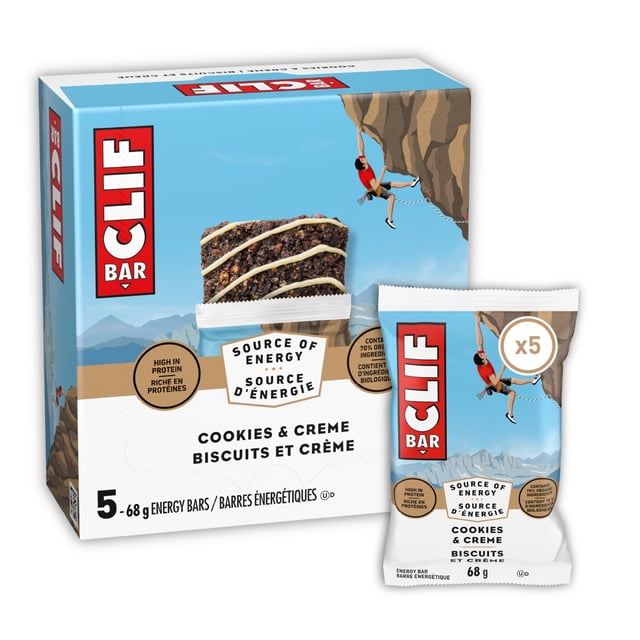 CLIF BAR Cookies & Creme Energy Bars, 340 g, 5 Count
