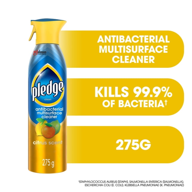 Pledge Citrus Antibacterial Multi-Surface Disinfectant Spray, 275 g