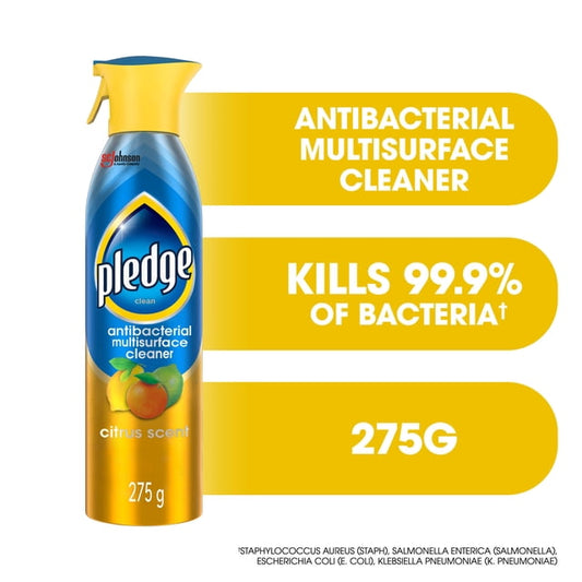 Pledge Citrus Antibacterial Multi-Surface Disinfectant Spray, 275 g