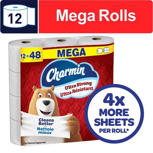 Charmin Ultra Strong 12 Mega Rolls Toilet Paper, 4800 g, 12 Count