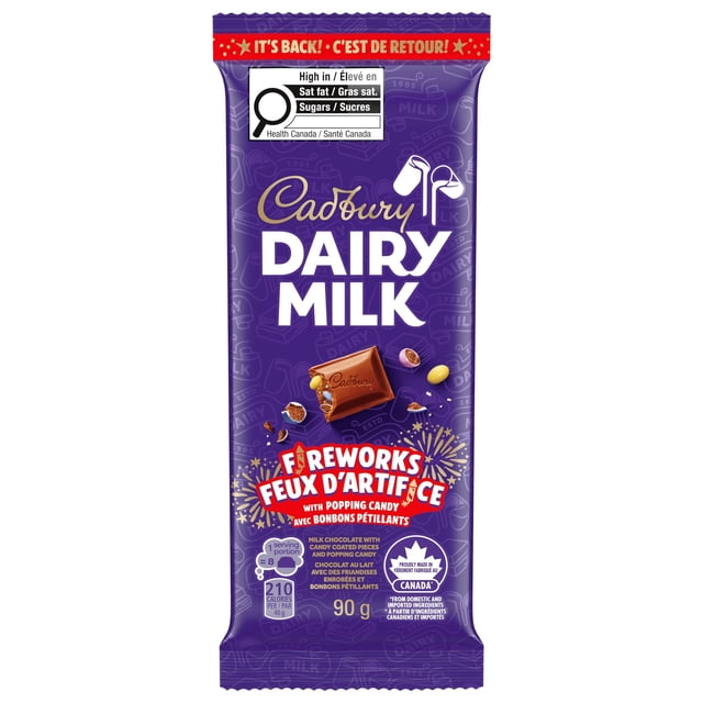 Cadbury Dairy Milk Fireworks Chocolate Bar 90g