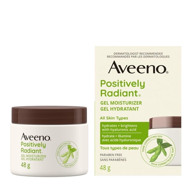 Aveeno Positively Radiant Hyaluronic Gel Moisturizer, 48 g