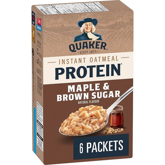 Quaker High Protein Maple & Brown Sugar Instant Oatmeal, 228 g