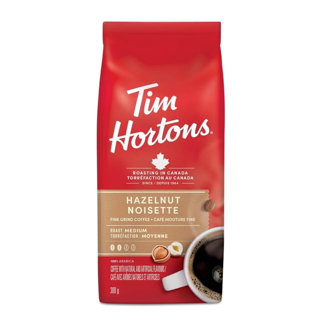 Tim Hortons Hazelnut Light Medium Roast Ground Coffee, 300 g