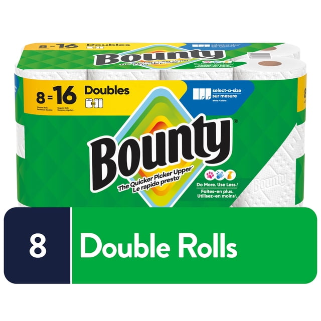 Bounty 16 Regular Equivalent Paper Towels, 2400 g, 8 Count