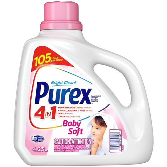 Purex 4 in 1 Hypoallergenic Baby Soft Concentrated Liquid Laundry Detergent, 4230 g