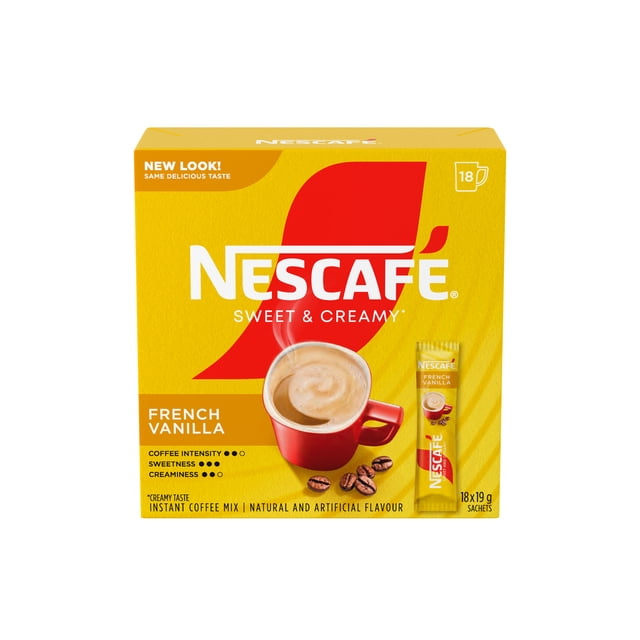 NESCAFE Sweet and Creamy French Vanilla Instant Coffee Mix, 350 g, 18 Count