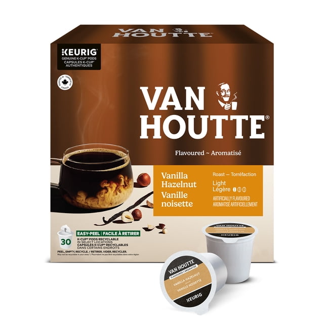 Van Houtte Vanilla Hazelnut Light Roast K-Cup Coffee Pods, 298 g, 30 Count