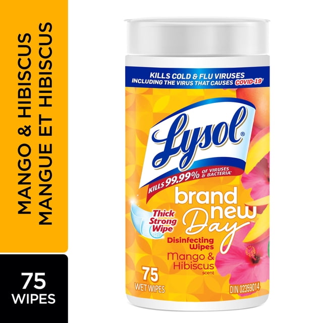 Lysol Mango Hibiscus Disinfecting Wipes, 400 g, 75 Count