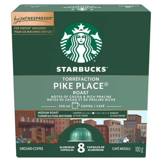 Starbucks Pike Place Roast Nespresso Vertuo Capsules, 42 g, 8 Count
