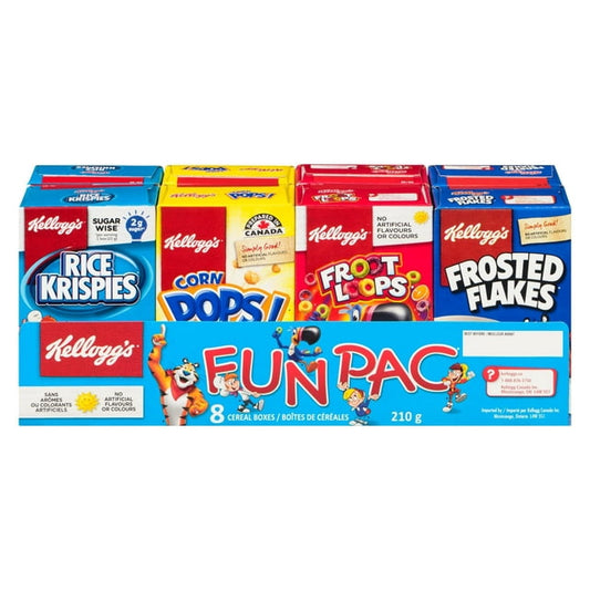 Kellogg's Fun Pack Cereal Boxes, 210 g, 8 Count