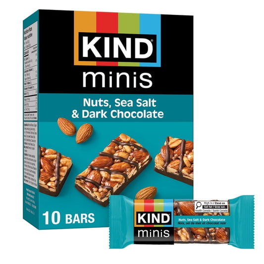 KIND Minis Sea Salt & Dark Chocolate Snack Bars, 200 g, 10 Count