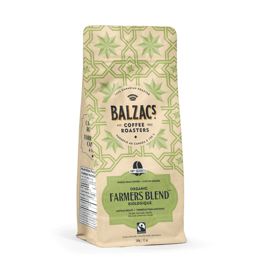 Balzac's Coffee Farmers Blend Whole Bean Fairtrade Organic 340g, 340 g