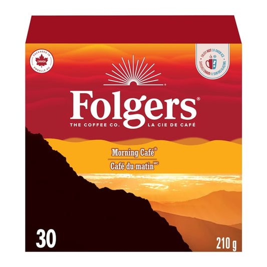 Folgers Morning Cafe K-Cup Coffee Pods 30 Pods, 210 g, 30 Count
