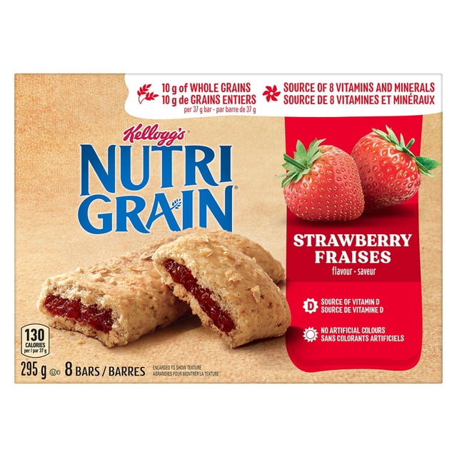 Kellogg's Nutri-Grain Strawberry Cereal Bars, 295 g, 8 Count