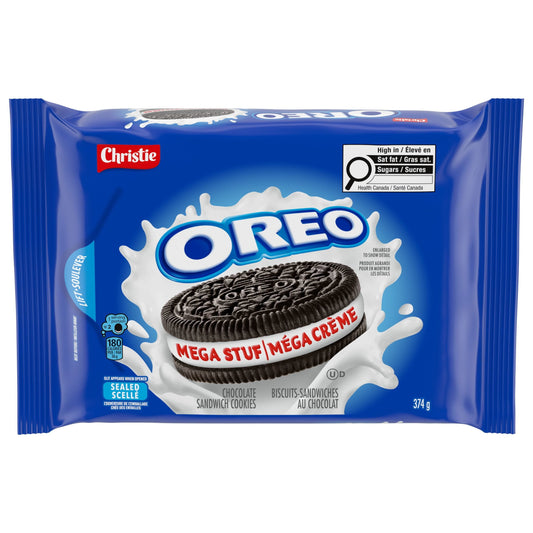 Oreo Mega Stuf Chocolate Sandwich Cookies 374g