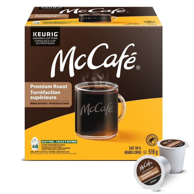 McCafe Medium Dark Roast K-Cup Coffee Pods 48 Count, 516 g, 48 Count