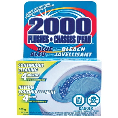 2000 Flushes Blue Plus Bleach Toilet Bowl Cleaner, 100 g