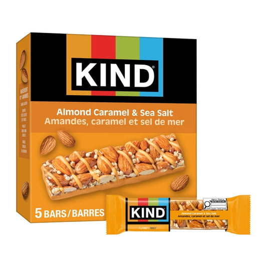 KIND Almond Caramel & Sea Salt Bars, 200 g, 5 Count