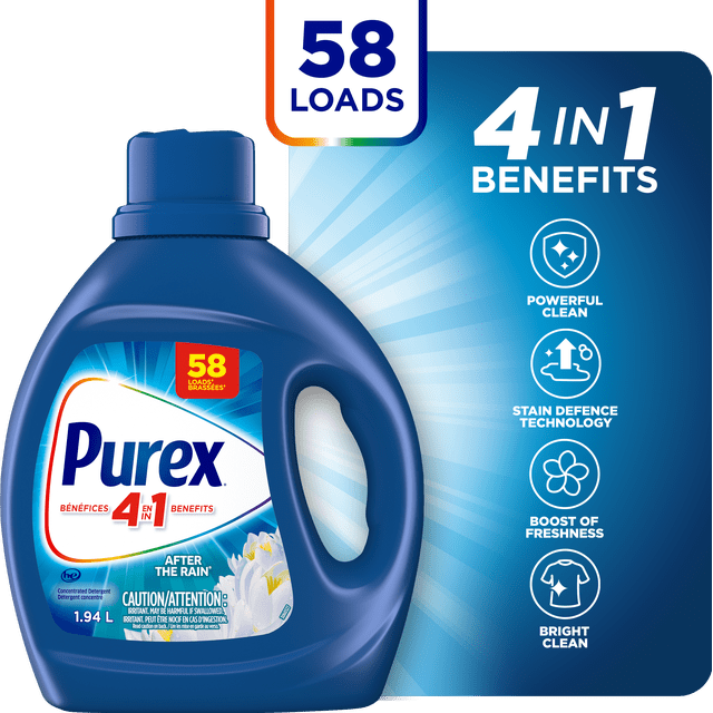 Purex 4 in 1 After The Rain Concentrated Liquid Laundry Detergent, 1940 g