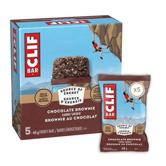 CLIF BAR Chocolate Brownie Energy Bars, 340 g, 5 Count