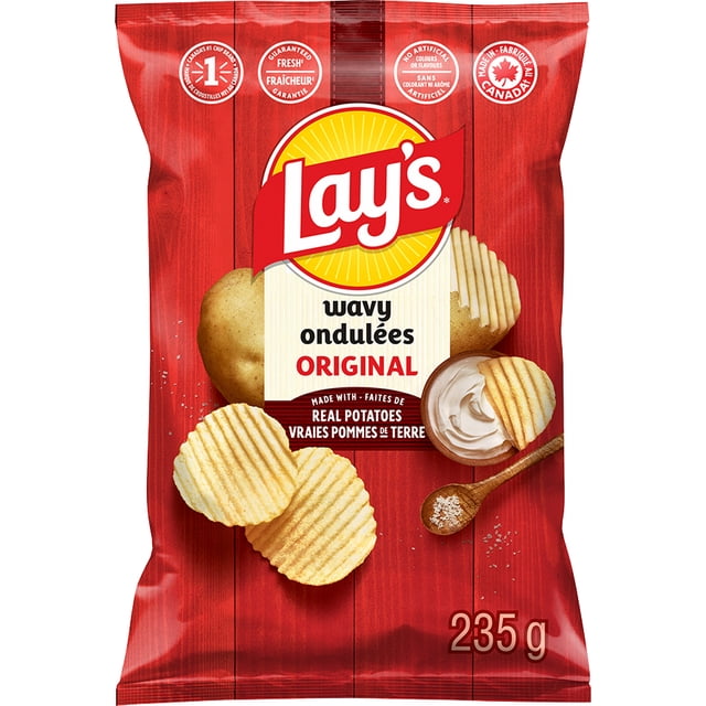 Lay's Wavy Original Potato Chips, 235 g