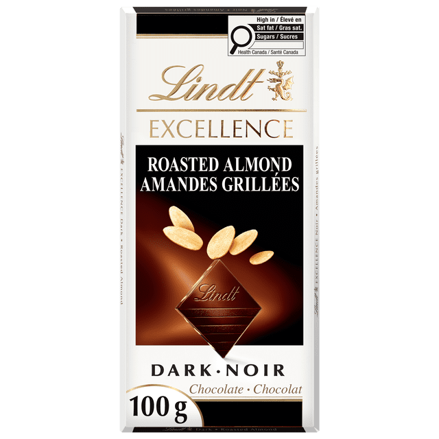 Lindt Excellence Roasted Almond Dark Chocolate Bar 100g