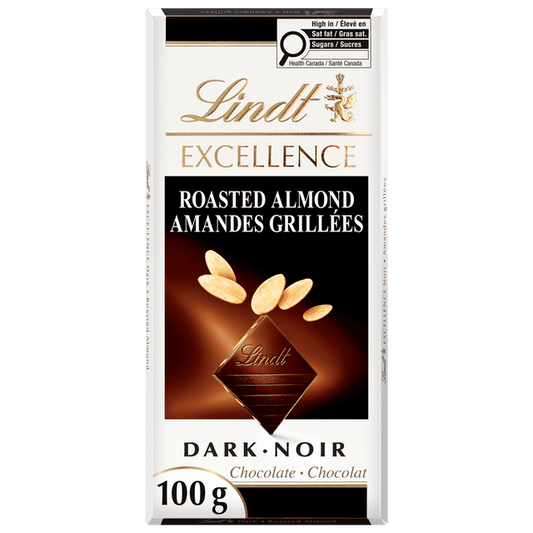 Lindt Excellence Roasted Almond Dark Chocolate Bar 100g