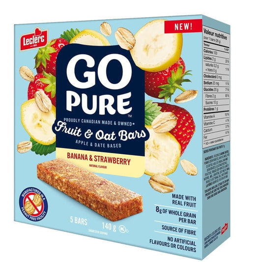 Go Pure Banana & Strawberry Fruit & Oat Fruit & Oat Bars, 140 g, 5 Count