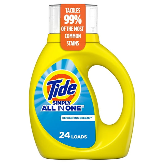 Tide Simply All-In-One Refreshing Breeze 24 Loads Liquid Laundry Detergent, 946 g