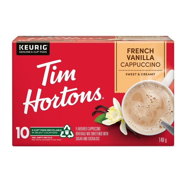 Tim Hortons French Vanilla Cappuccino K-Cup Pods, 148 g, 10 Count