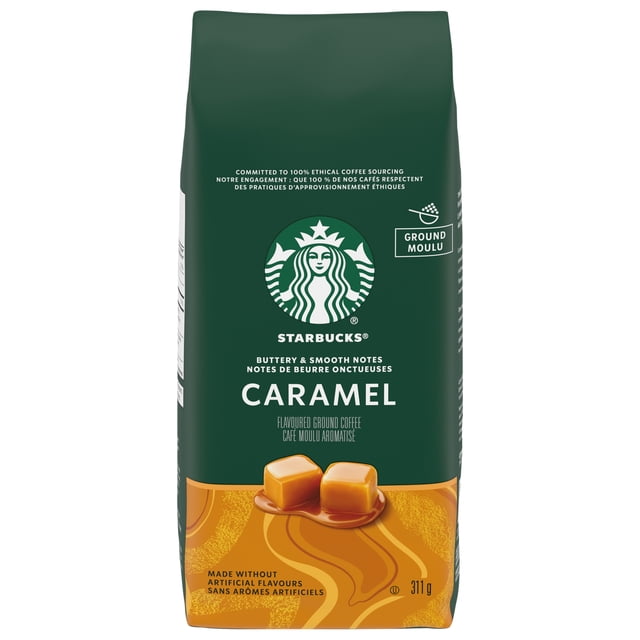 Starbucks Caramel Flavoured Ground Coffee Bag, 311 g