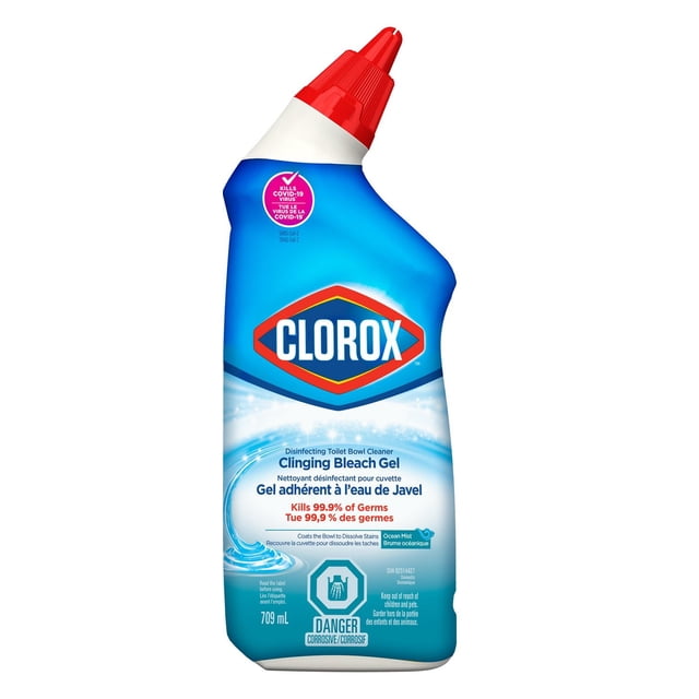 Clorox Clinging Gel with Bleach Ocean Mist Toilet Bowl Cleaner, 709 g