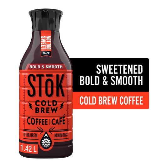 Stok Black Lightly Sweetened Cold Brew Coffee 1.42L Bottle, 1420 g