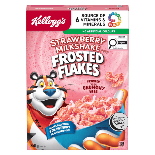 Kellogg's Frosted Flakes Strawberry Milkshake Cereal, 364 g